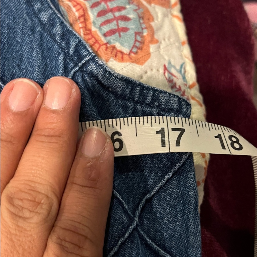 Vtg 90s Jane Ashley Womens Sleeveless Denim Maxi Dress SZ M EmbroideredChristmas - Picture 5 of 5